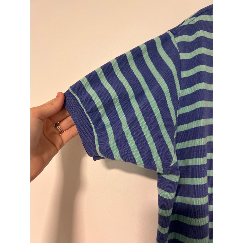 Polo Ralph Lauren The Big Shirt Mens Medium Purple Mint Green Striped Polo USA - Picture 6 of 9